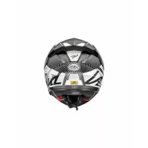 Casco Devil Carbon MN — S, Adulto, Blanco/Gris, Brillo